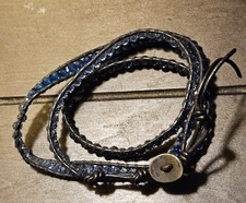 Bracciale Chan Luu Swarovski Cristallo Avvolgente Blu Scuro, Cristalli Azzurri