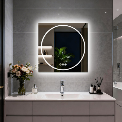 Specchio bagno doppia striscia