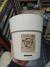 Stefanplast vaso fioriera ethica ø 15 gesso, con riserva d'acqua