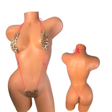 Micro bikini leopardato fionda
