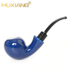 Pipa Tabacco Ceramica 9mm Pipa Fumo Argilla Pesce Soffiato Acrilic Stelo Piegato