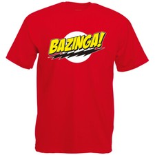 BAZINGA T SHIRT divertente nerd geek big bang theory t-shirt Sheldon taglie S - 5XL