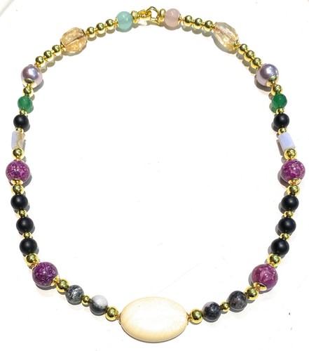 Collana multicolore pietre - collana,