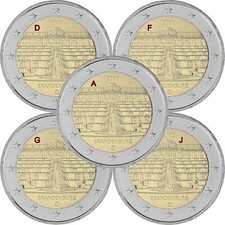 5 x 2 euro commemorativi
