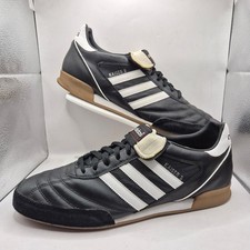 Adidas Kaiser 5 scarpe da ginnastica scarpe da calcio indoor uomo UK 13 nere pelle suola gomma