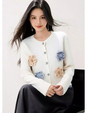 Cardigan Albicocca Con Fiori