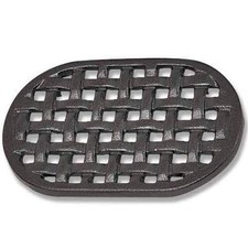 Sottopiano a reticolo ovale in ghisa nero per stufa a legna vaporiera