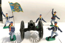 Lotto Soldatini Unionisti Timpo Toys con Cannone - Guerra Civile Americana 1:32