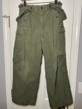 Pantalone utility cargo militare verde piccolo corto M65 vintage anni 50 60 70