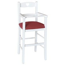 Seggiolone in legno bianco con