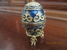 SOPRAMMOBILE UOVO METALLO DORATO SMALTI E PIETRE TIPO FABERGE'