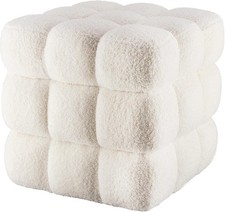 White Square Ottoman 17''3