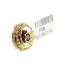 Trollbeads Unico in Vetro - OOAK Original Trollbeads Rosso/Verde/Giallo con boll