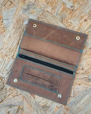 PORTATABACCO IN VERA PELLE MARRONE VINTAGE! REGALO! HANDE MADE