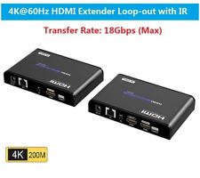 Fino a 120M, 4K@60Hz LKV483Pro HDMI 2.0 Extender 18Gbps Loop-out IR su Cat5e/6