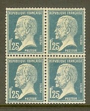 Francia Stamp Francobollo N° 180 " Tipo Pastore 1F25 Blu Blocco 4 " Nuovo Xx Ttb