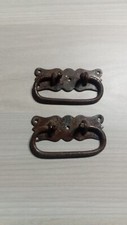 Coppia Maniglie per cassapanca d'epoca in ferro battuto