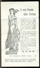 ANTICO BIGLIETTO della FORTUNA con NUMERI a LOTTO-ORIGINALE-Primi'900