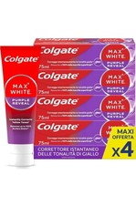 COLGATE DENTIFRICIO SBIANCANTE MAX WHITE PURPLE REVEAL 4 CONFEZIONI DA 75 ML