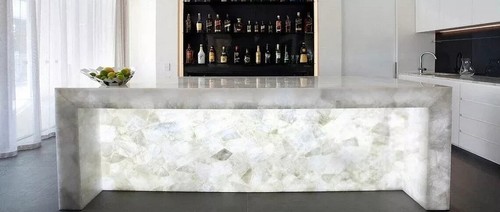 Bancone bar quarzo - , bianco