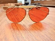 Occhiali da sparatutto Ray Ban Bausch Lomb stile BulletHole montatura oro lenti rosa con custodia