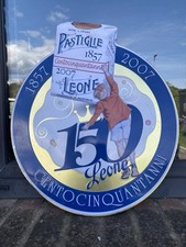 ?Insegna Leone Pubblicitaria Vintage Modernariato Targa Epoca Tabella Latta