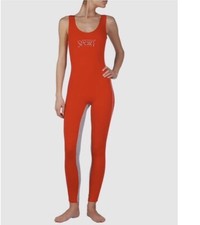 EMPORIO ARMANI Tuta Sportiva Grigia Rossa Schiena Scoperta Sexy Aderente 40-42