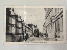cartolina MANTOVA VIA TRENTO E GIARDINO CARRIANI antica tram tramway