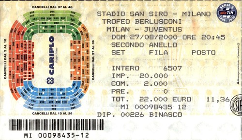 Biglietto stadio milan - biglietto,