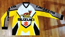 SUZUKI DIABLE JAUNE Trophy Jersey vintage retro Mx motocross maglia epoca cross