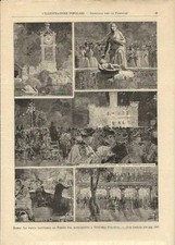 Stampa antica ROMA festa