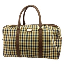 Borsa Aquascutum Boston Logo A Quadri Beige Blu Marino Marrone Donna Marca