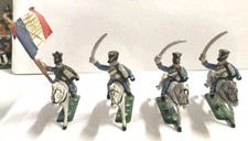 Lotto 4 Soldatini Ussari a Cavallo in Piombo 1800 - 25MM - Stampi Prince August 