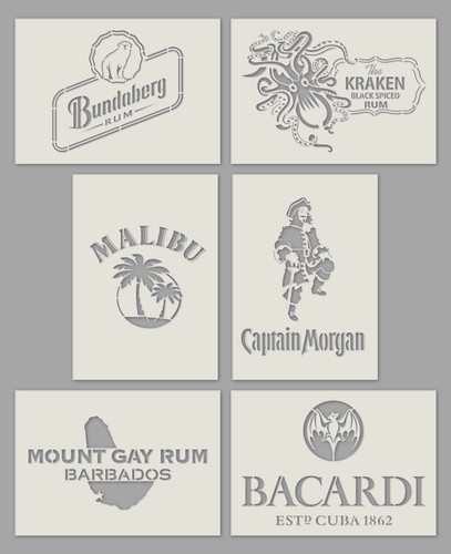 Stencil rum wall art - wall,