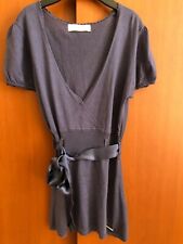 Maglietta scollo a V con nastro Kokka blu - T-Shirt top Kokka Blue