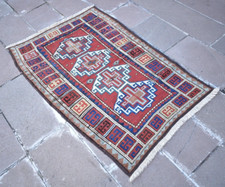 Favoloso antico tappeto turco 37'' x 55'' anatolico da collezione Konia tappeto da parete