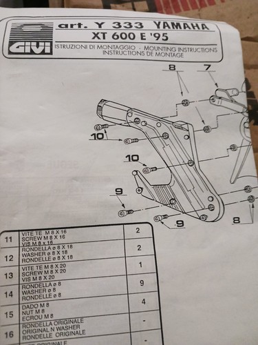 Portapacchi yamaha 600 anno - portapacchi,