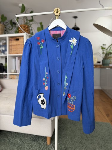 Giacca zara blu ricamata - blu,