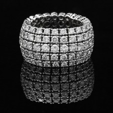 ANELLO  FASCIA MORBIDA IN ORO 18 KT BRILLANTI NATURALI NON TRATTATI 4.95 CT