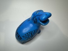 Statuina ippopotamo ceramica MMA blu arte popolare sud-ovest ceramica scultura animale