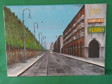 QUADRO DIPINTO OLIO SU TELA CAGLIARI VIA ROMA FIRMATO FRANCESCO CASTI 1982. CF7