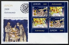 2009 Astronomia, Telescopio,Galileo Galilei,ZODIAC,Torre di Pisa,Romania,Bl.445 I,FDC