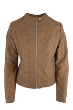 JOPHY & CO. Giacca Corta Donna Ecopelle con Tasche, Cerniere e Scollo  cod. 8820