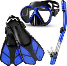 Set Di Boccaglio,Set per Snorkeling E Immersioni, Maschera Subacquea + Pinne + T