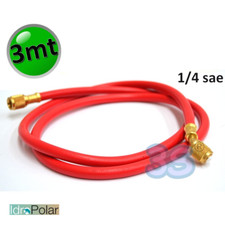 TUBO FRUSTA FLESSIBILE per REFRIGERANTE R600A R407c R134A 1/4 SAE 300cm ROSSA