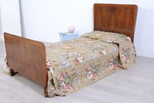 Copriletto con balze volant letto singolo vecchio tessile vintage cotone fiorato