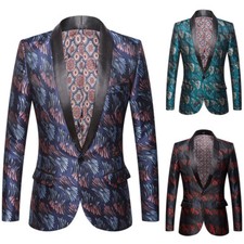 Giacca Blazer Da Uomo Con Rever Jacquard Per Spettacolo