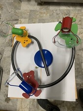 BELLISSIMO LAMPADARIO  VINTAGE IN LEGNO E FERRO PER CAMERETTA A 3 LUCI