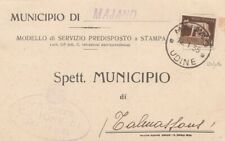 915-Carta Postale Amministrativa del 1935 da Majano a Talmassons + cent 5 bruno