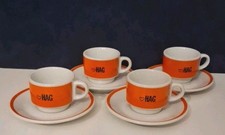 Lotto 4 Tazzine Caffè Hag Tipo Da Bar Anni 80 Vintage Collezione 
